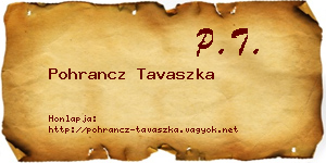 Pohrancz Tavaszka névjegykártya